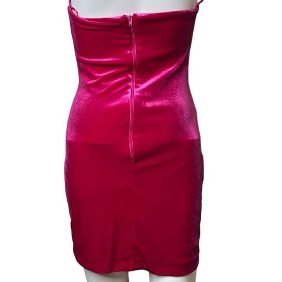 SO Alter Ego Strapless Velet Mini Dress Hot Pink Size XS - Picture 3 of 4